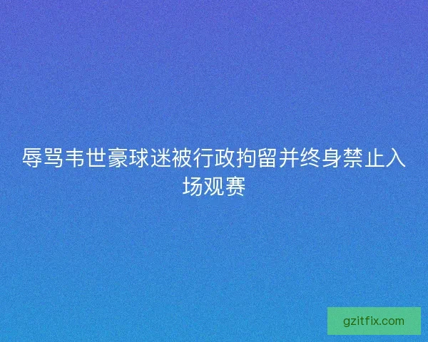辱骂韦世豪球迷被行政拘留并终身禁止入场观赛
