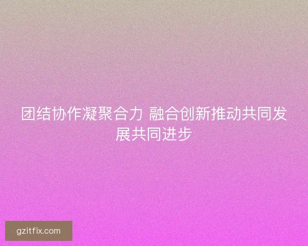 团结协作凝聚合力 融合创新推动共同发展共同进步