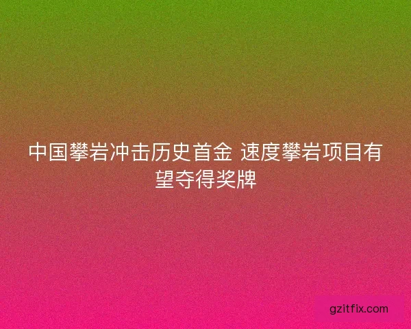 中国攀岩冲击历史首金 速度攀岩项目有望夺得奖牌 中国攀岩冲击历史首金 速度攀岩项目有望夺得奖牌